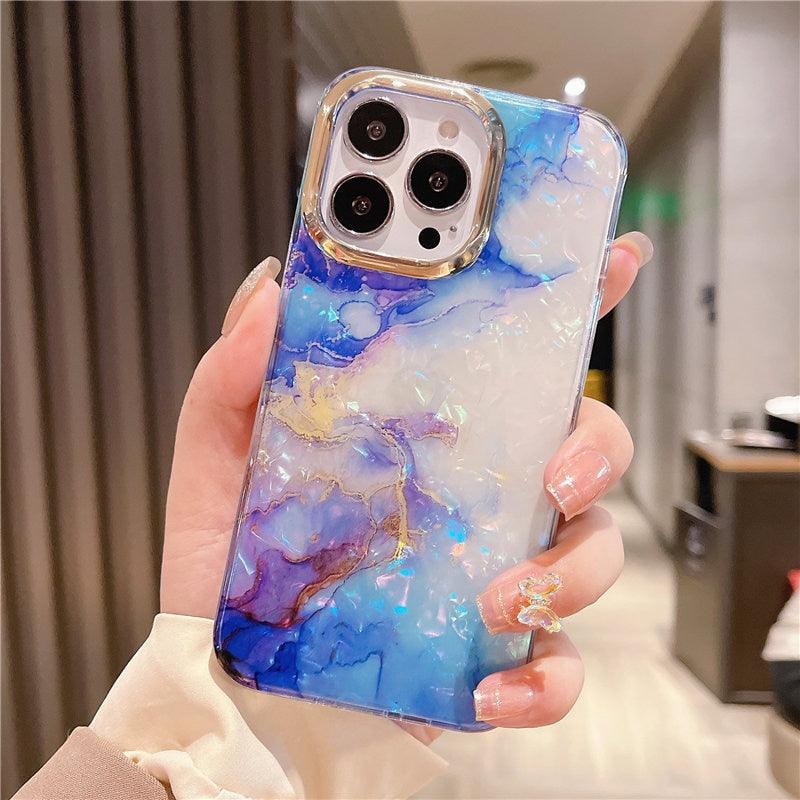 Marble Pattern Slim Shockproof Protective Soft Design for Girls Women Cute Case Cover For iPhone 13 Pro Max Glitter Marble Phone Case For iPhone 12 11 Pro Max XS Max XR Shockproof Cover