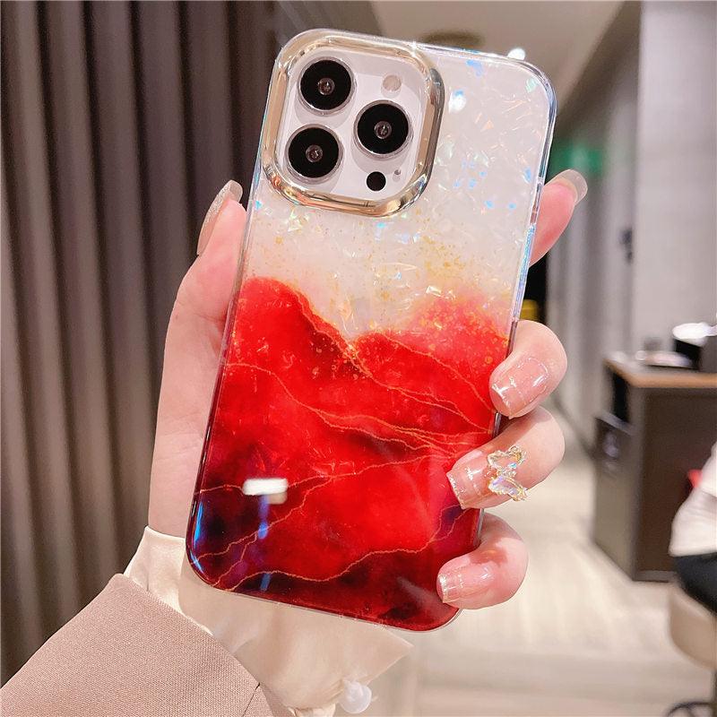 Marble Pattern Slim Shockproof Protective Soft Design for Girls Women Cute Case Cover For iPhone 13 Pro Max Glitter Marble Phone Case For iPhone 12 11 Pro Max XS Max XR Shockproof Cover