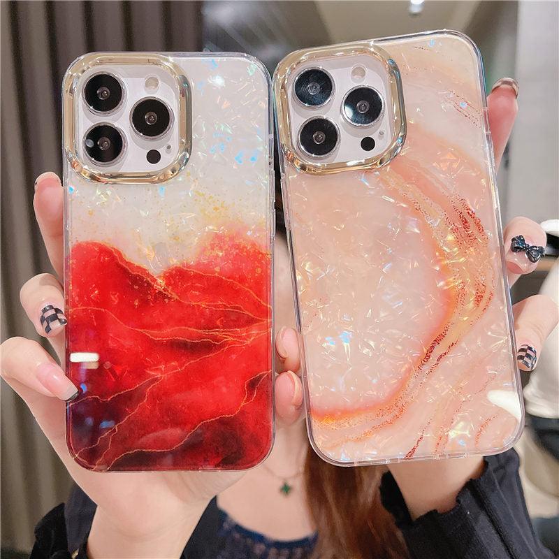 Marble Pattern Slim Shockproof Protective Soft Design for Girls Women Cute Case Cover For iPhone 13 Pro Max Glitter Marble Phone Case For iPhone 12 11 Pro Max XS Max XR Shockproof Cover