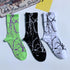 Marble Print New Style Harajuku Skateboard Long Socks Creative Fun Lightning Hip Hop Style Socks Streetwear Casual Cotton Socks Unisex Street Couple Socks For Men And Women