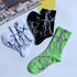 Marble Print New Style Harajuku Skateboard Long Socks Creative Fun Lightning Hip Hop Style Socks Streetwear Casual Cotton Socks Unisex Street Couple Socks For Men And Women