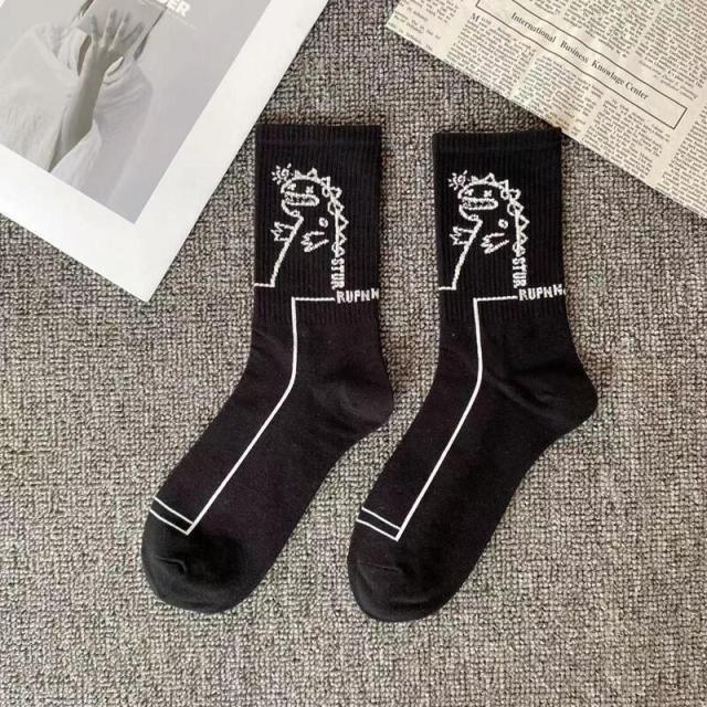 Marble Print New Style Harajuku Skateboard Long Socks Creative Fun Lightning Hip Hop Style Socks Streetwear Casual Cotton Socks Unisex Street Couple Socks For Men And Women