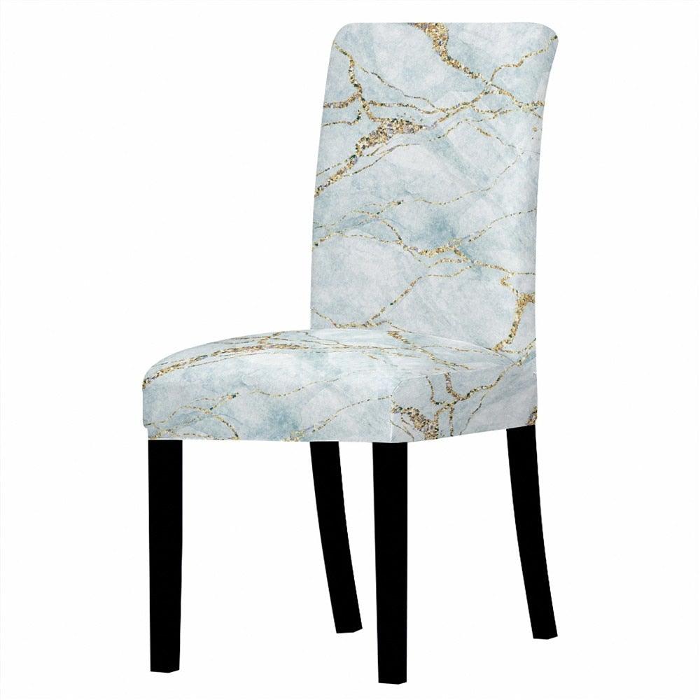 Marble Stretch Chair Cover For Dining Room Anti-Dirty Elastic Seat Cover Removable Slipcover For Banquet Wedding Party Glitter Crackle Chair Covers for Dining Room/Kitchen/Hotel/Ceremony, White Marble Soft Stretch Chair Protectors Removable Washable Slipc