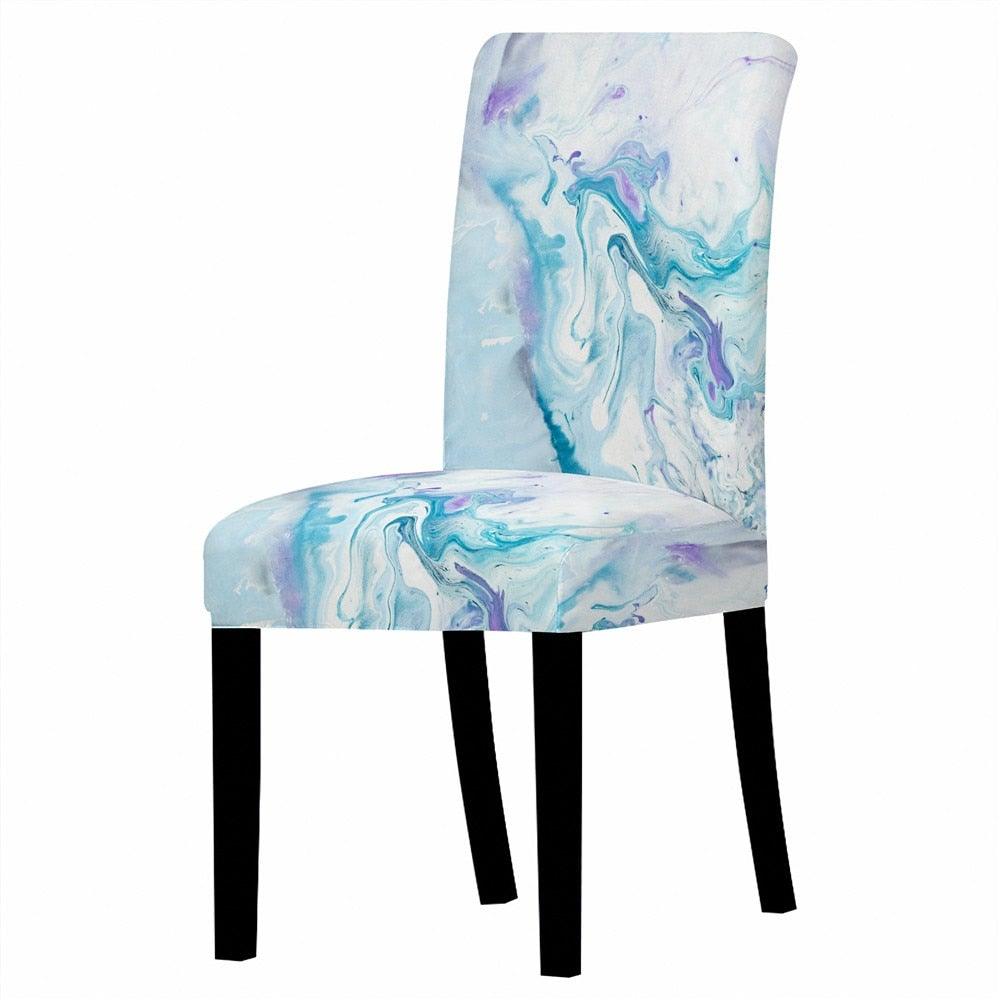 Marble Stretch Chair Cover For Dining Room Anti-Dirty Elastic Seat Cover Removable Slipcover For Banquet Wedding Party Glitter Crackle Chair Covers for Dining Room/Kitchen/Hotel/Ceremony, White Marble Soft Stretch Chair Protectors Removable Washable Slipc