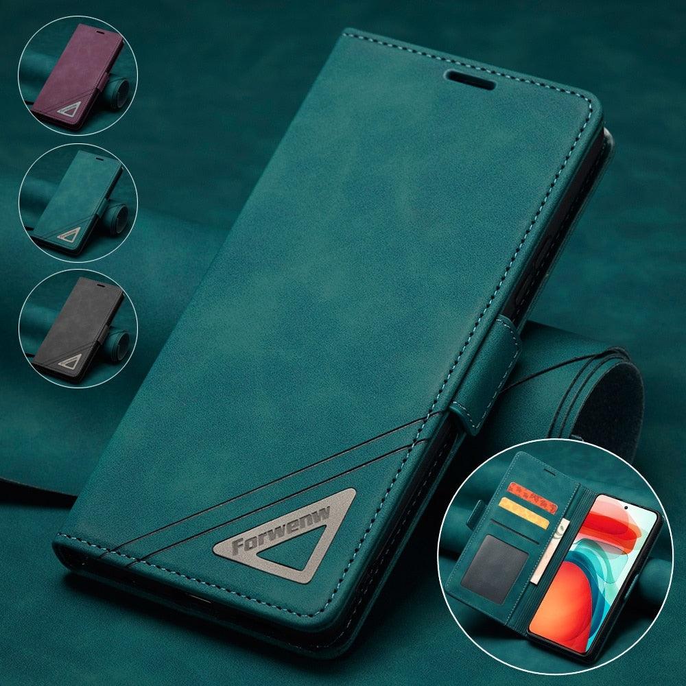 Matte Flip Cover for Poco X4 X3 NFC GT M3 M4 Pro 5G Xiaomi 11T Lite Redmi 10C 10A Redmi Note 11S 11E 10S Pro Wallet Leather Case Matte Magnetic Horizontal Flip Leather Case with Holder And Card Slots