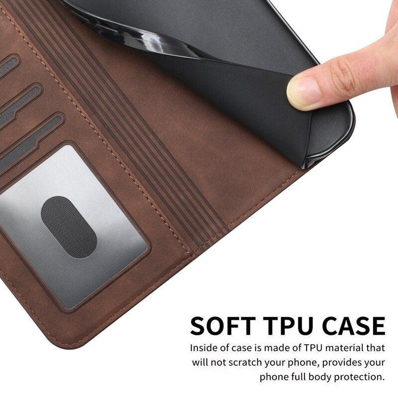 Matte Leather Wallet Case for Redmi Note 11 11S 11 Pro 10 9 8 7 Redmi 10 10C 10A 9T 9A 9C 9 8 Flip Cover for M4 Pro X4 Pro F4 M3 Premium PU Leather Wallet Case