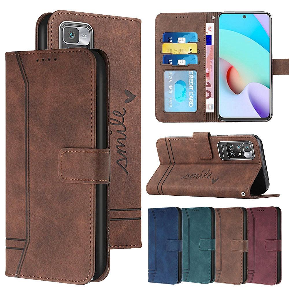 Matte Leather Wallet Case for Redmi Note 11 11S 11 Pro 10 9 8 7 Redmi 10 10C 10A 9T 9A 9C 9 8 Flip Cover for M4 Pro X4 Pro F4 M3 Premium PU Leather Wallet Case