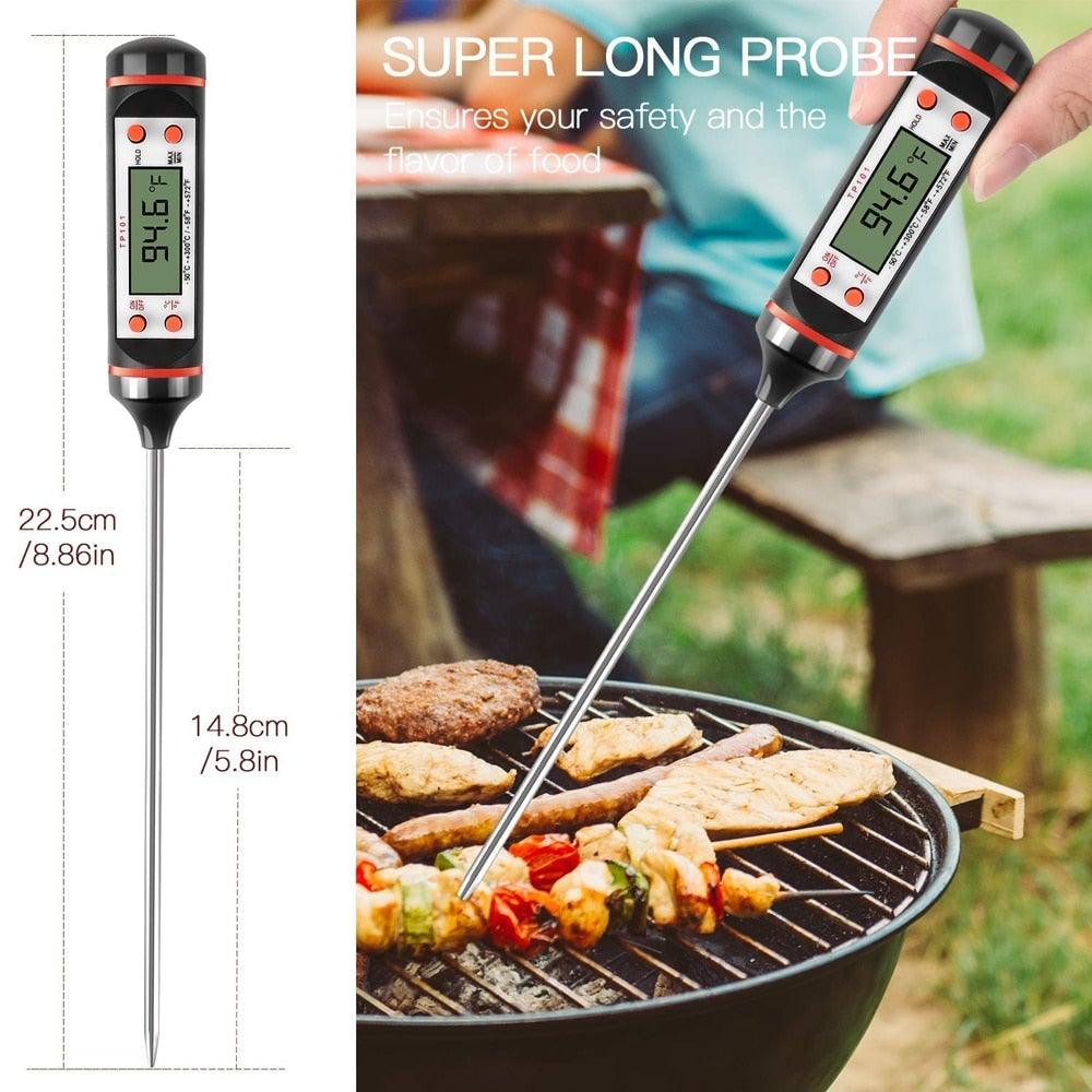 Meat Digital Cooking Food Kitchen BBQ Thermometer Digital Candy Candle Thermometer Cooking Kitchen BBQ Grill Thermometer Probe Instant Read Thermometer for Liquids Pork Milk Water Milk Oil Liquid Oven Digital Temperature Sensor Meter Thermocouple