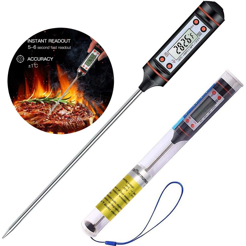 Meat Thermometer Digital Cooking Food Digital Candy Cooking Thermometer Kitchen Cooking Thermometer Instant Read for BBQ Grill Oil Milk Bath Water Deep Fry Kitchen BBQ Probe Water Milk Oil Liquid Oven Digital Temperature Sensor Meter Thermocouple