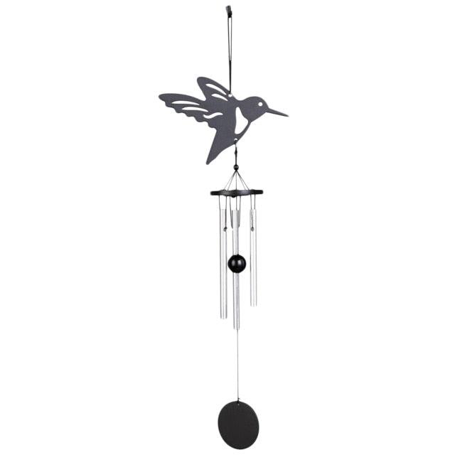 Memorial Butterfly Wind Chimes Angel Butterfly Wings Flying Bird Wind Chimes Art Wings Wind Chime Hummingbird Wind Chime Gift Of Love One Mom Dad Daughter Outdoor Large Chimes For Patio Garden Porch Yard Black Hanging Decoration