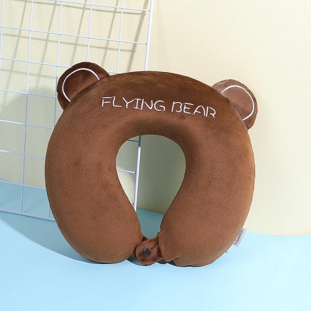 Memory Foam U-Shaped Pillow Slow Rebound Neck Pillow Nap Airplane Pillow Travel Cartoon Memory U-Shaped Headrest Long Trip Memory Foam Pillow with Snap U-Shaped Airplane Car Flight Head Neck Support Pillow with Washable Cover - ALLURELATION - 552, Car Pillows, Travel Pillows - Stevvex.com