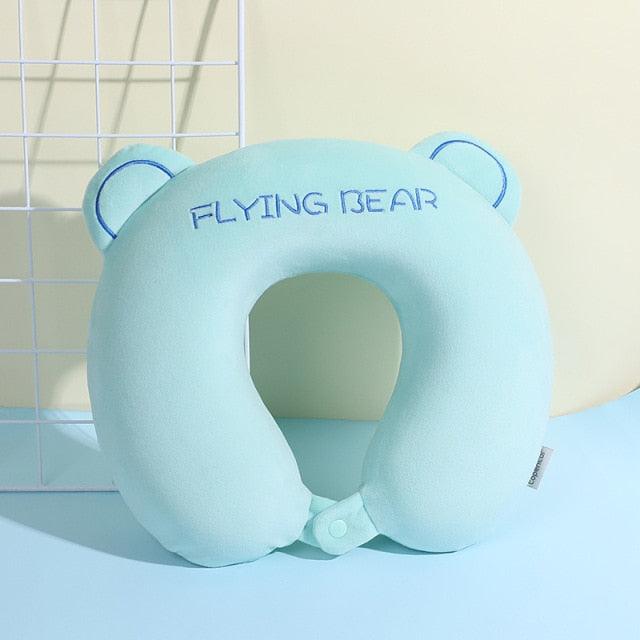 Memory Foam U-Shaped Pillow Slow Rebound Neck Pillow Nap Airplane Pillow Travel Cartoon Memory U-Shaped Headrest Long Trip Memory Foam Pillow with Snap U-Shaped Airplane Car Flight Head Neck Support Pillow with Washable Cover - ALLURELATION - 552, Car Pillows, Travel Pillows - Stevvex.com