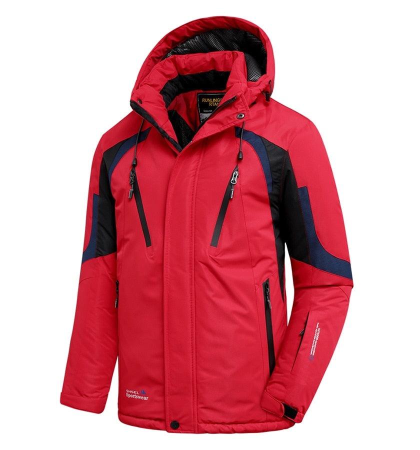 Men Blue Winter Outdoor Jacket New Ski Snow Warm Jacket Coat New Design Stylish Men's Breathable Jacket Comfortable Casual Hooded Waterproof Thick Fleece Jackets For Men Detachable Hood Jacket