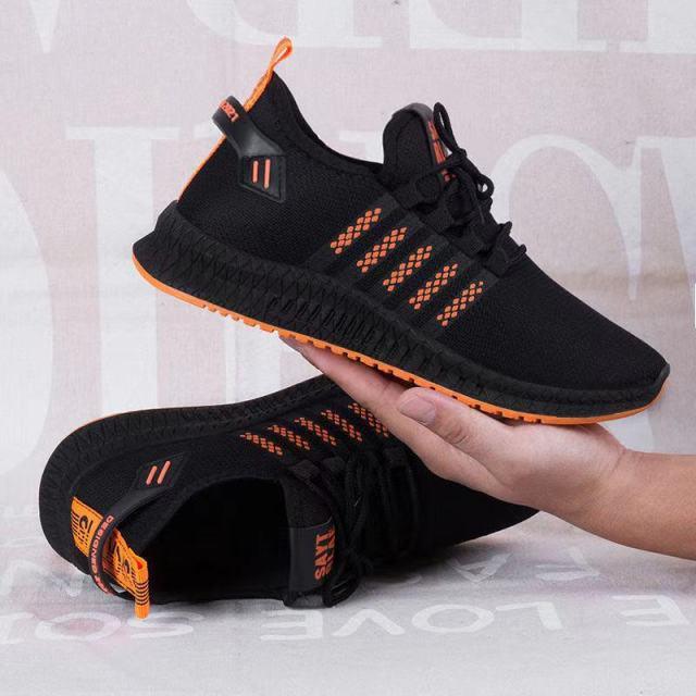 Men Breathable Sneakers Casual Lightweight Running Trainers Mesh Comfortable Sport Fashion Lace Up Mens Mesh Flats Comfortable Walking Mens Sneakers