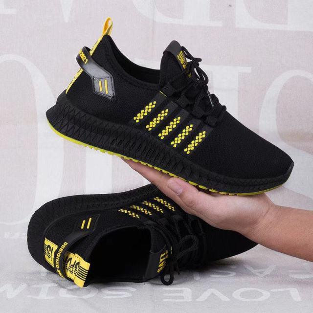 Men Breathable Sneakers Casual Lightweight Running Trainers Mesh Comfortable Sport Fashion Lace Up Mens Mesh Flats Comfortable Walking Mens Sneakers