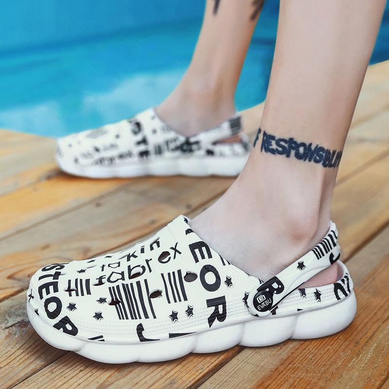 Men Causal Summer Sandals Garden Clogs Soft Memory Hospital Shoes Men Slip On Beach Water Sandals Anti-Skid Water Shoes Summer Garden Camouflage Men Walking Clogs