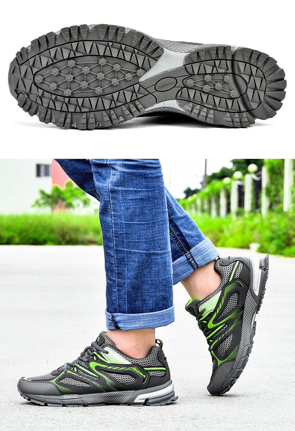 Men Classics Running Shoes Workout Split Mesh Sport Shoes Lace Up Outdoor Jogging Comfortable Mesh Running Mens Shoes Trainers Walking Sneakers