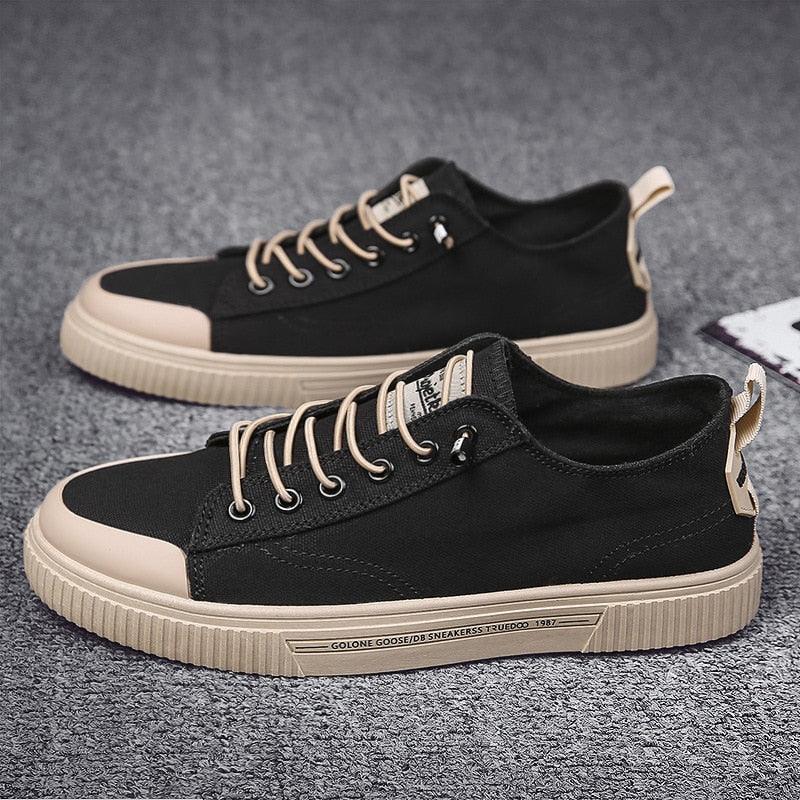 Men Elegant Flat Shoes New Canvas Comfortable Mens Shoes Fashion Sneakers Casual Design Sneakers Comfortable Outdoor Sport Walking Fashion Sneakers