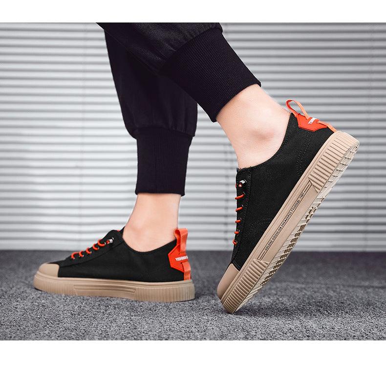 Men Elegant Flat Shoes New Canvas Comfortable Mens Shoes Fashion Sneakers Casual Design Sneakers Comfortable Outdoor Sport Walking Fashion Sneakers