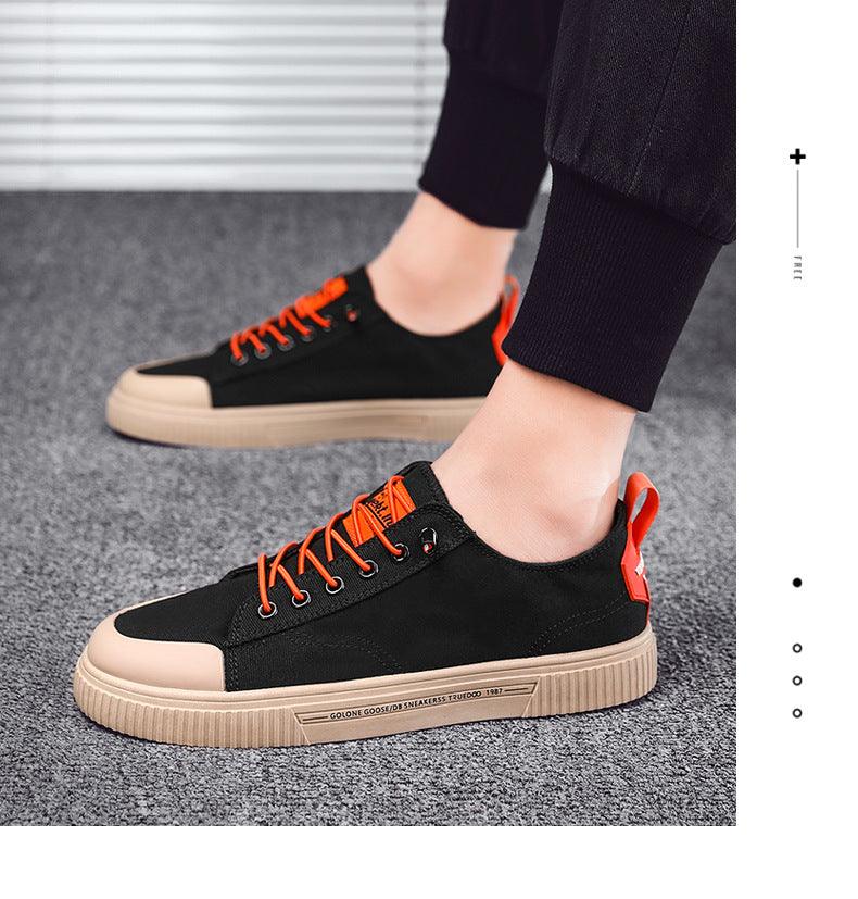 Men Elegant Flat Shoes New Canvas Comfortable Mens Shoes Fashion Sneakers Casual Design Sneakers Comfortable Outdoor Sport Walking Fashion Sneakers