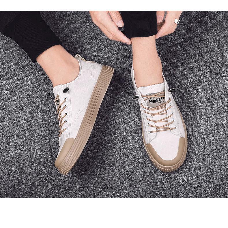 Men Elegant Flat Shoes New Canvas Comfortable Mens Shoes Fashion Sneakers Casual Design Sneakers Comfortable Outdoor Sport Walking Fashion Sneakers