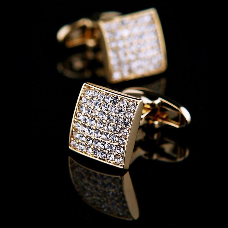 Men Elegant Jewelry Shirt Cufflink Wedding Cuffs Link Gold Luxury Male Gorgeous Cuff Links Anniversary Gift Husband Present Formal Cufflinks For Office