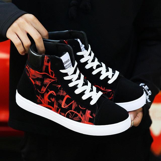 Men Fashion Sneakers Canvas Breathable Cool Street Sneakers Black Blue Red Men's Causal Shoes Comfortable Light Casual High Quality New Fashion Walking Sneakers