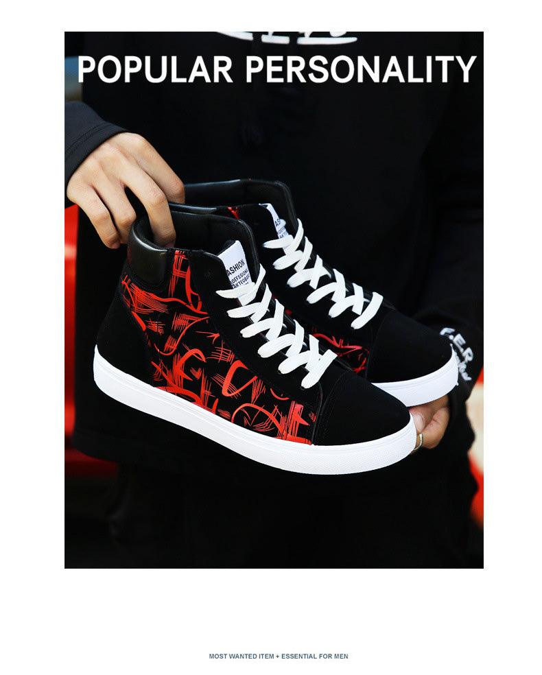 Men Fashion Sneakers Canvas Breathable Cool Street Sneakers Black Blue Red Men's Causal Shoes Comfortable Light Casual High Quality New Fashion Walking Sneakers