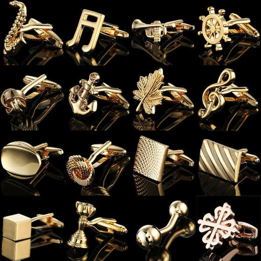 Men Gold Color Cufflinks Leaves Crown Shirt Cuffs Business Suit Accessories Wedding Tuxedo Formal Cufflinks For Anniversary Jewelry Gift For Men Luxury Cufflinks Husband Present