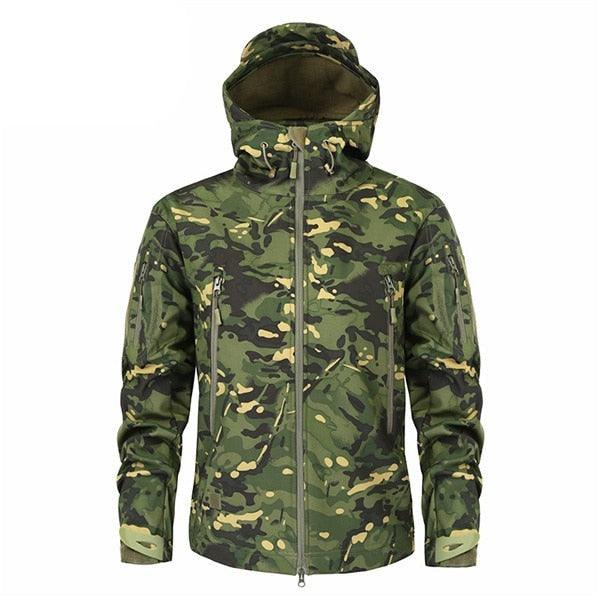 Men Green Autumn Camouflage Jacket Men's Lightweight Water-Resistant Jacket Tactical Clothing  Male Camouflage Windbreaker Breathable Outdoor Snow Jacket