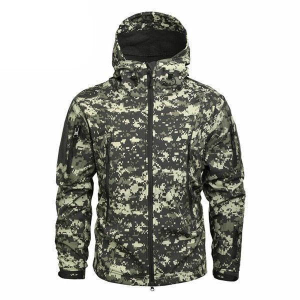 Men Green Autumn Camouflage Jacket Men's Lightweight Water-Resistant Jacket Tactical Clothing  Male Camouflage Windbreaker Breathable Outdoor Snow Jacket