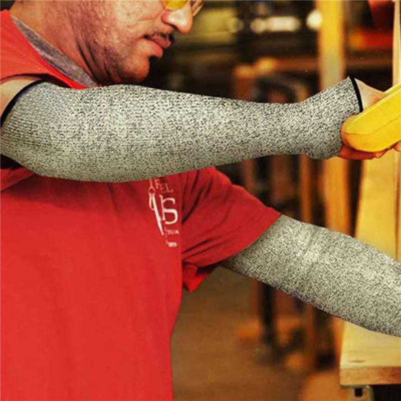 Men Grey Arm Sleeve Resistant Work Protection Fingerless Arm Sleeve Cover Arm Sleeves For Men And Women UV Protection Cooling Arm Sleeves Arm Guards With Thumb Slot