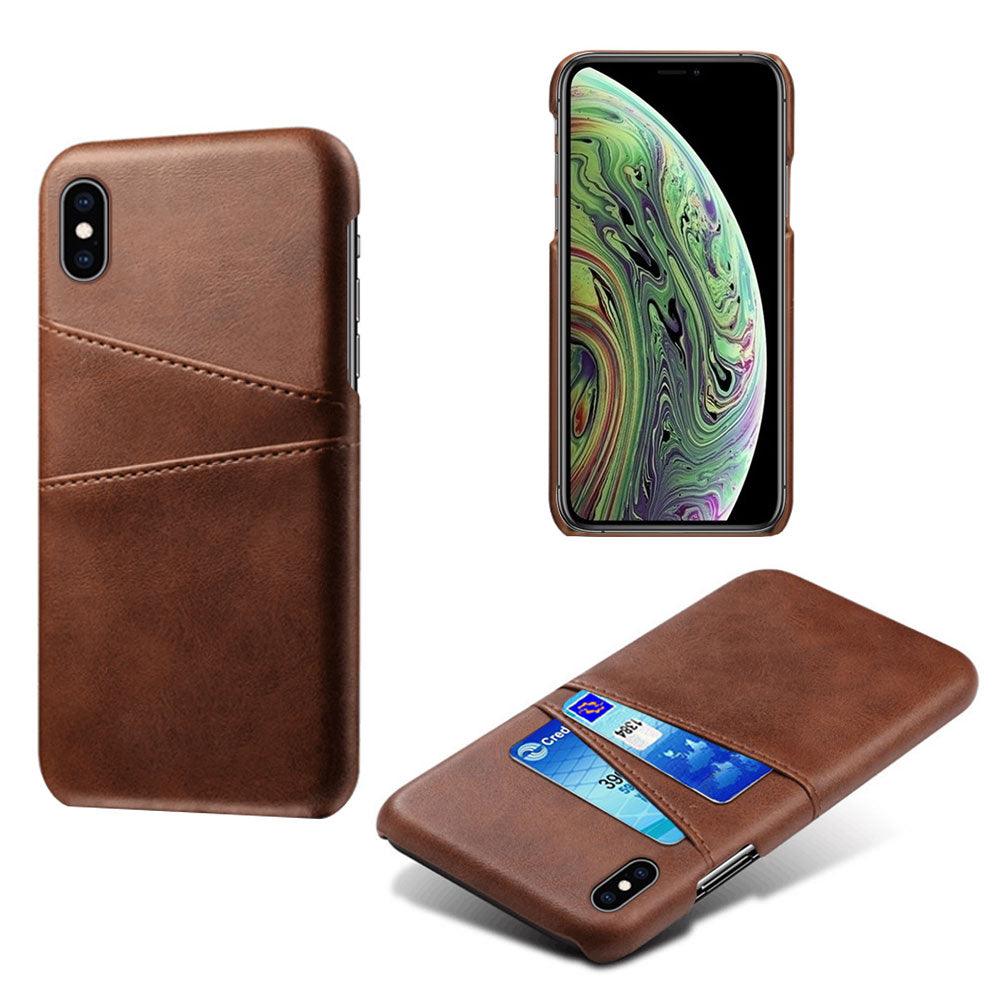 Men Leather Durable Shockproof Protective Cover For iPhone 14 Pro 13 Pro MAX Luxury Leather Card Holder Phone Case Stylish Leather Cover For iPhone 2 Credit Card Slots Holders Compatible for iPhone 13