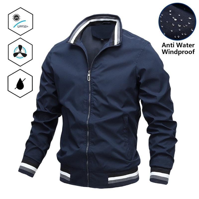 Men Lightweight Fashion Jacket Men New Casual Windbreaker Jacket Coats Windbreaker Jackets For Men Spring Autumn Casual Outdoor Waterproof Elegant Blue Slim Jackets