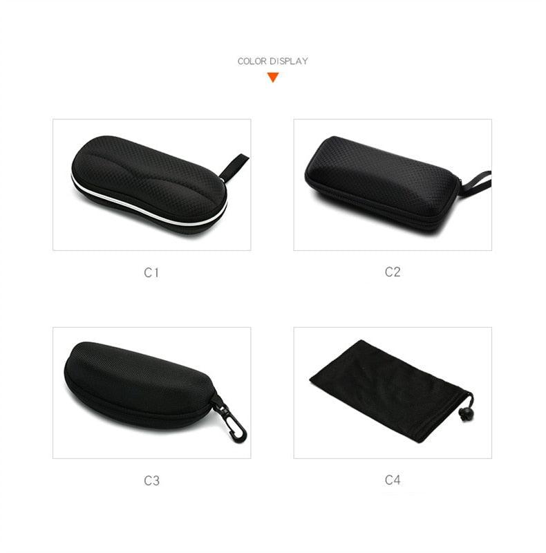 Men Protective Glasses Case Sunglasses Hard Case Travel Protective Glasses Bag Black Portable Hardshell Sunglasses Case Eyeglasses Box With Zipper And Hook For Men Women Black