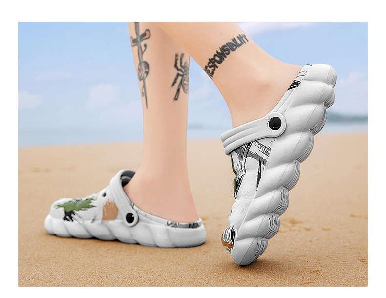 Men's Black Rubber Beach Flip Flops Sandals Wedge Flat Shoes Footwear Fashion Unisex Garden Clogs Sports Sandals Outdoor Indoor Lightweight Clogs