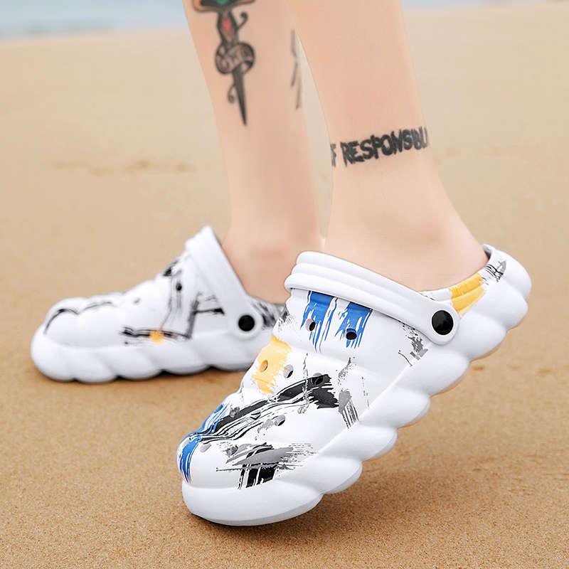 Men's Black Rubber Beach Flip Flops Sandals Wedge Flat Shoes Footwear Fashion Unisex Garden Clogs Sports Sandals Outdoor Indoor Lightweight Clogs