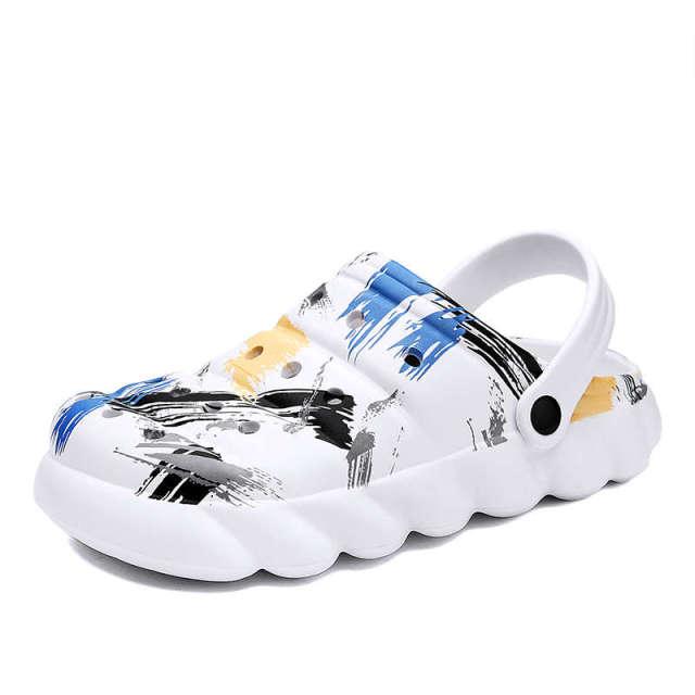 Men's Black Rubber Beach Flip Flops Sandals Wedge Flat Shoes Footwear Fashion Unisex Garden Clogs Sports Sandals Outdoor Indoor Lightweight Clogs