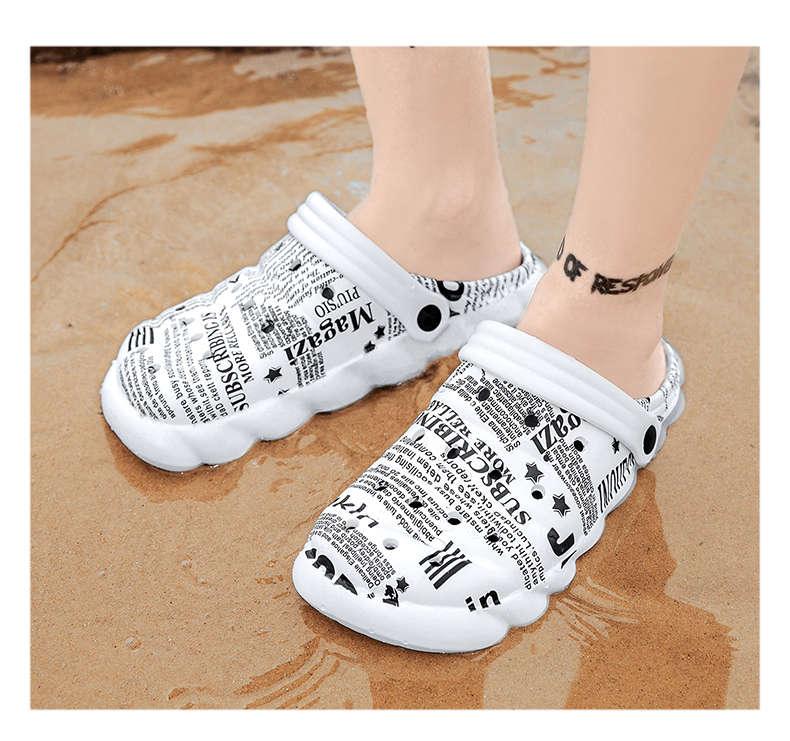 Men's Black Rubber Beach Flip Flops Sandals Wedge Flat Shoes Footwear Fashion Unisex Garden Clogs Sports Sandals Outdoor Indoor Lightweight Clogs