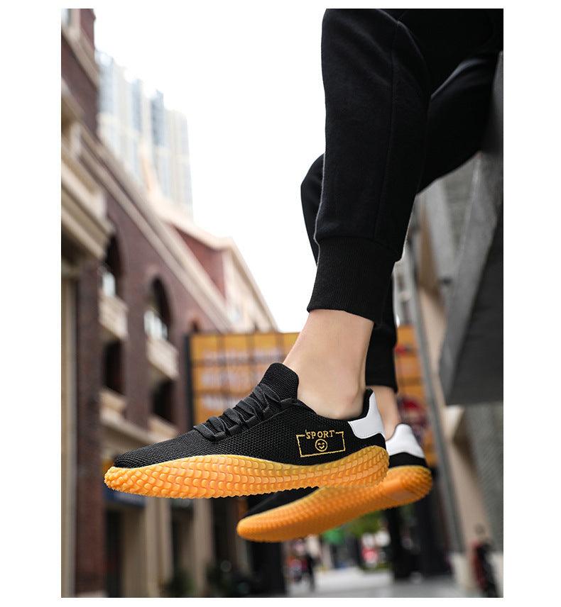 Men's Black Sneakers Mesh Breathable Shoes Male Fashion Black Athletic Footwear Flat Casual Walking Shoes Breathable Casual Shoes Couple Fashion Lace Up Mens Sneakers