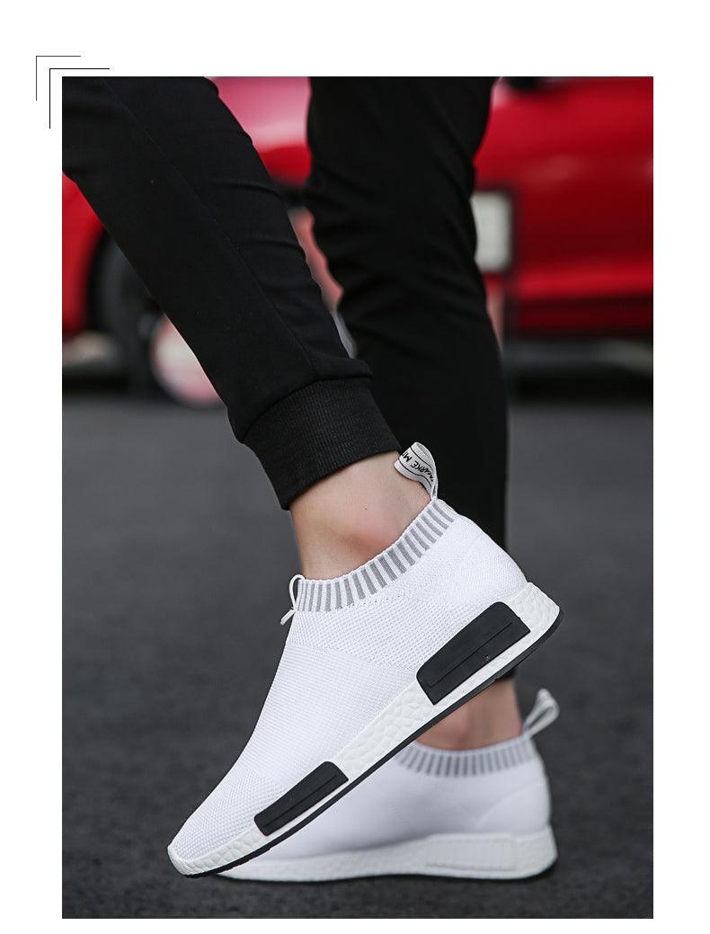 Men's Breathable Running Shoes Casual Fashion Outdoor White Espadrilles Sports Shoes Light Socks Lightweight Breathable Walking Running Shoes Mesh Workout Casual Sports Men's Jogging Sneakers