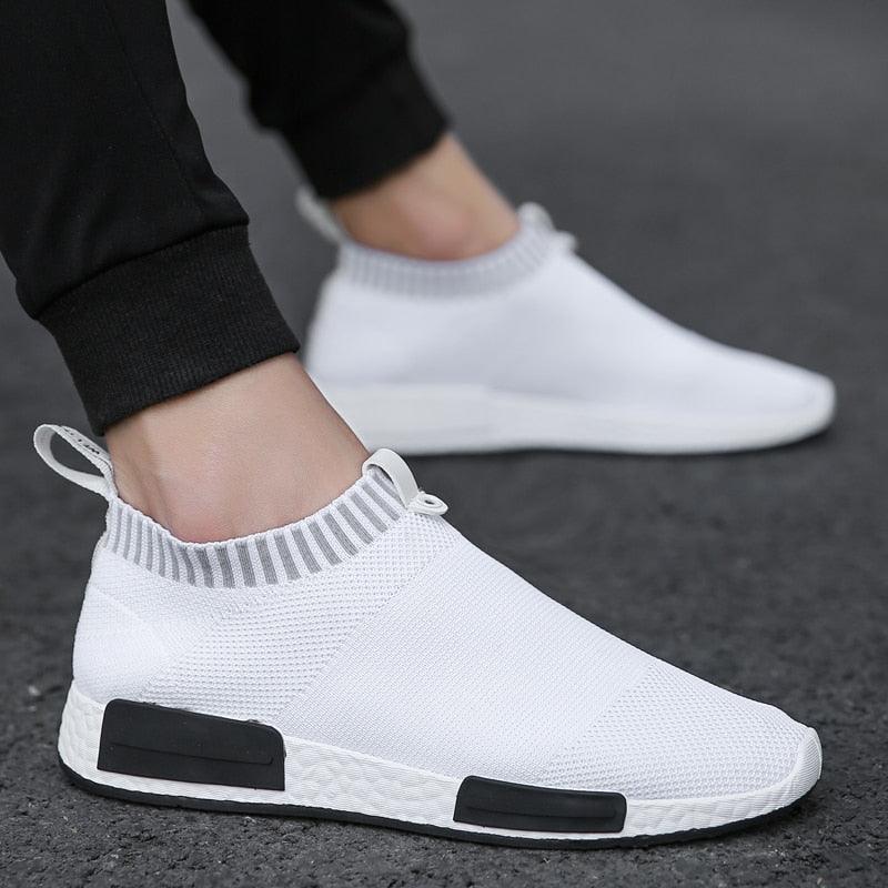 Men's Breathable Running Shoes Casual Fashion Outdoor White Espadrilles Sports Shoes Light Socks Lightweight Breathable Walking Running Shoes Mesh Workout Casual Sports Men's Jogging Sneakers