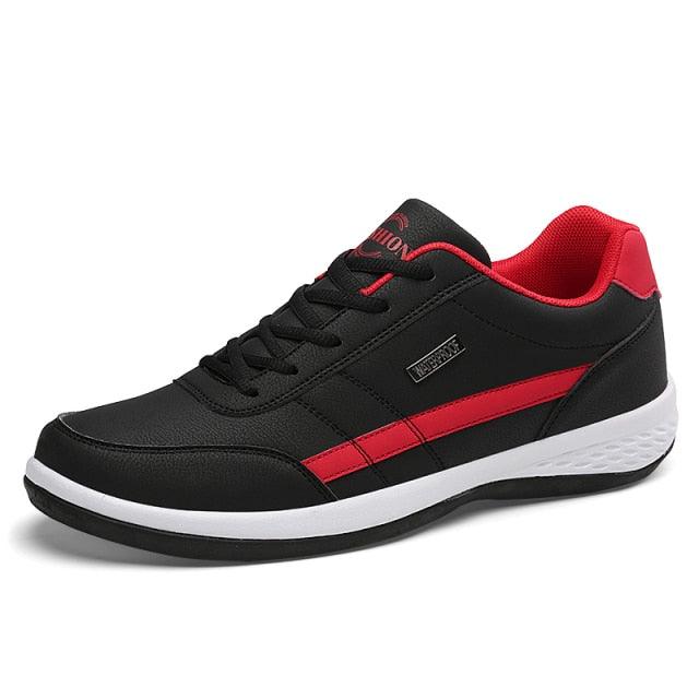 Men's Leather Sneakers Casual Comfortable Luxury Sneakers Man Lace-Up Athletic Sports Artificial Leather Mens Spring Flats Trainers Outdoor Mens Casual Sports Sneakers