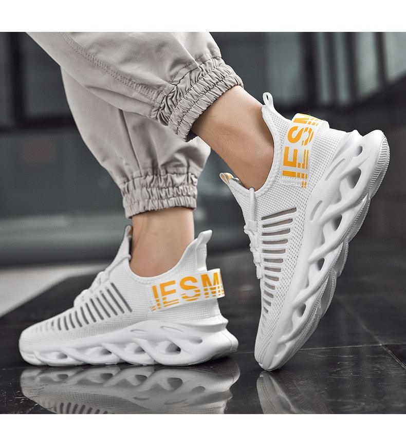 Men's Luxury Sneakers Autumn Mens Casual Shoes Lace-Up Breathable Light Running Tenis Shoes Modern Sneakers Breathable Black Trendy Sneakers