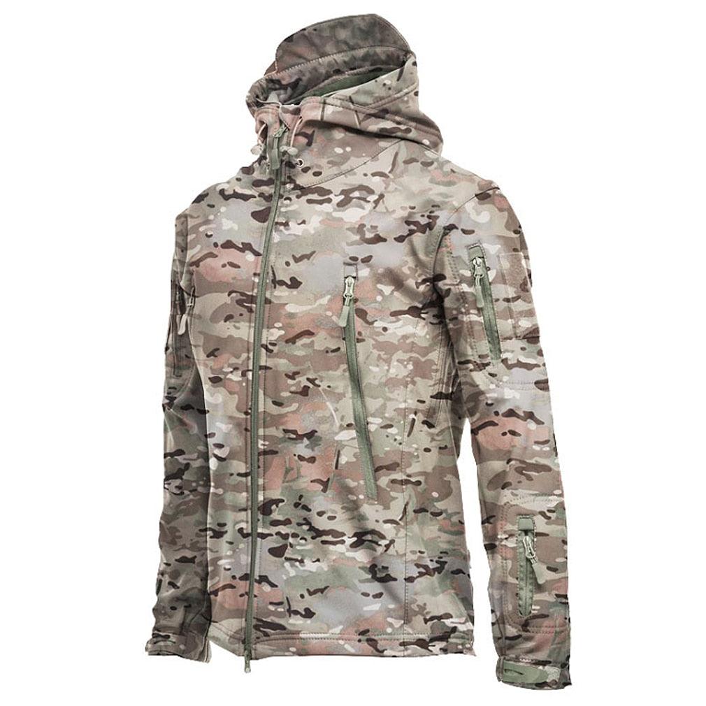 Men's Outdoor Soft Fleece Jacket Men's And Women's Jacket Unique Jackets For Men Windproof  Waterproof Breathable Jacket Thermal Hooded Tactical Jacket Outdoor Camouflage Fleece Hooded Coat