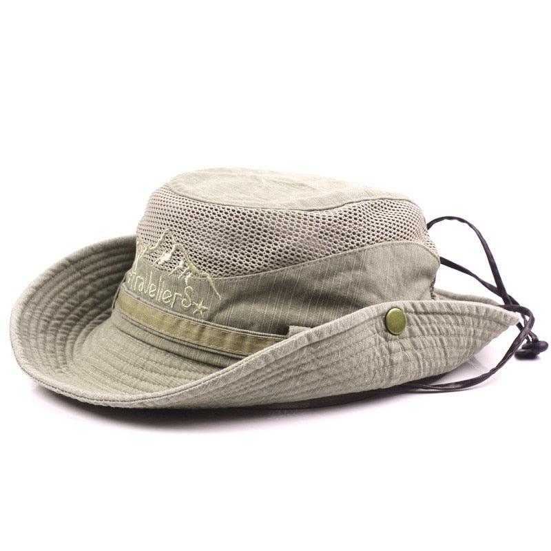 Men's Outdoor Traveling Cap Summer Mesh Breathable Retro Cotton Bucket Hat Unisex Adult High Quality Hat Jungle Fishing Hats Novelty Dad's Beach Cap Bucket Hat For Fishing Summer Adjustable Hat