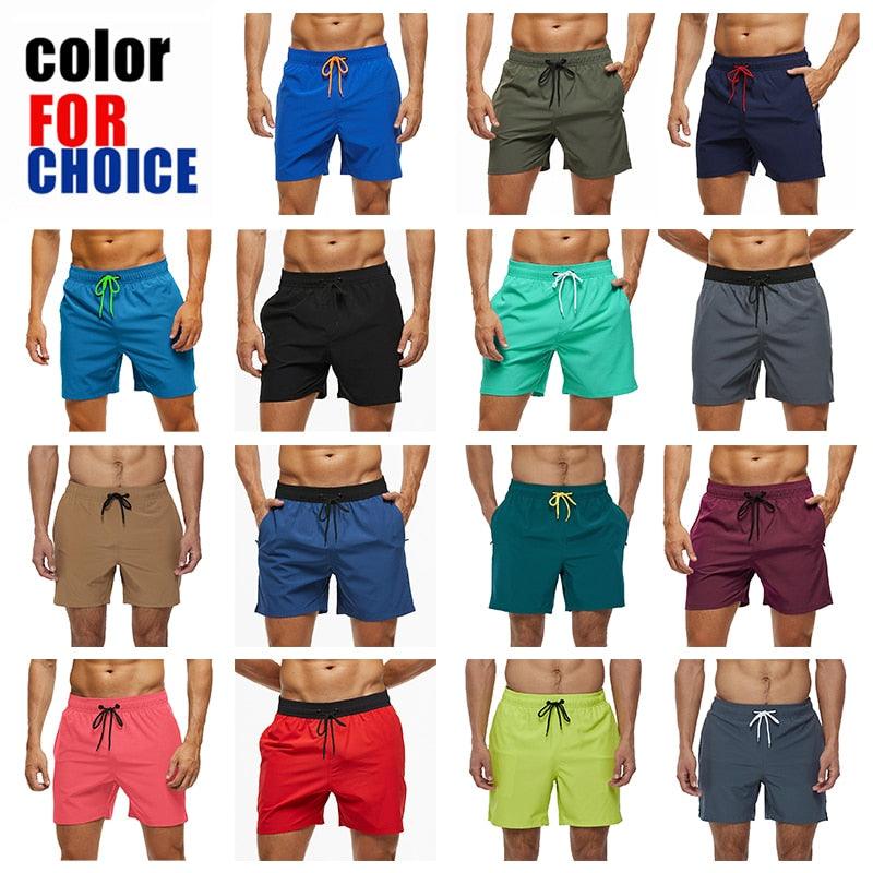 Men's Stretch Swim Trunks Quick Dry Beach Shorts With Zipper Pockets and Mesh Lining  Men's Swim Trunks Quick Dry Beach Shorts with Pockets Swimsuits for Men