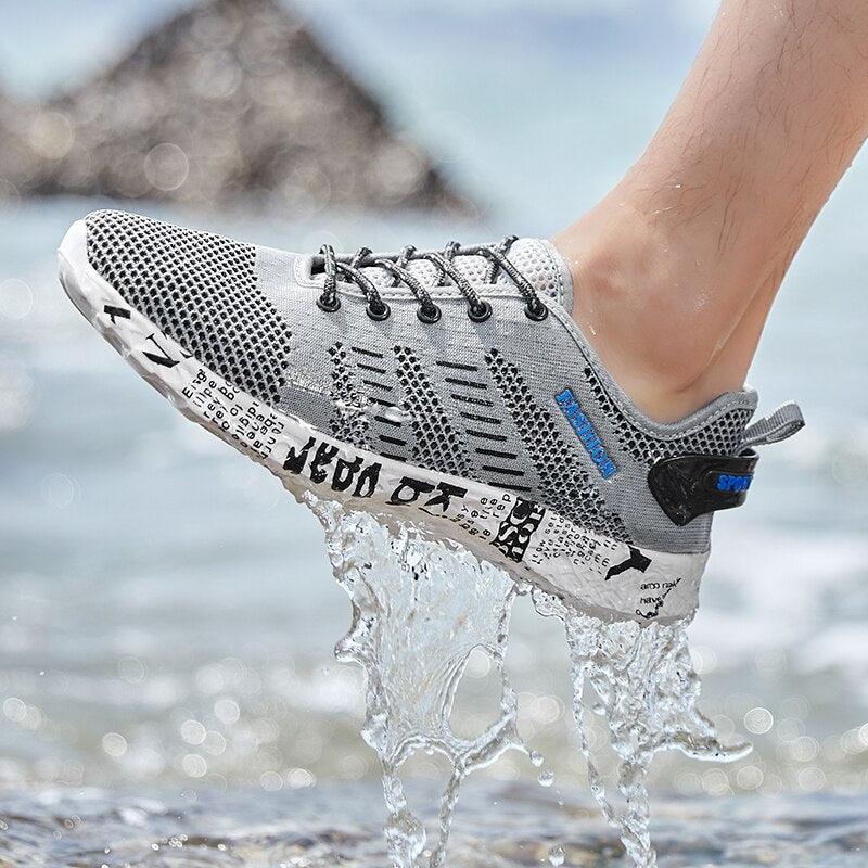 Men's Water Sports Shoes Non-Slip Outdoor Wear-Resistant Breathable Beach Quick-Drying Outdoor Fishing Water Shoes Lightweight Quick Dry Aqua Beach Sneakers