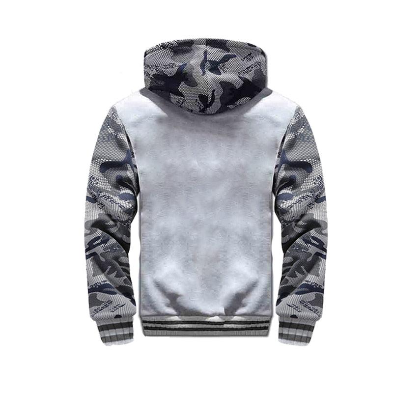 Men's Winter Jacket Camouflage Thick Warm Jackets Hooded Long Sleeve Jacket Man Casual Hoodies Men Winter Sweatshirt Warm Soft Jacket Men's Clothing Heavyweight Jacket Ideal Gift For Friends