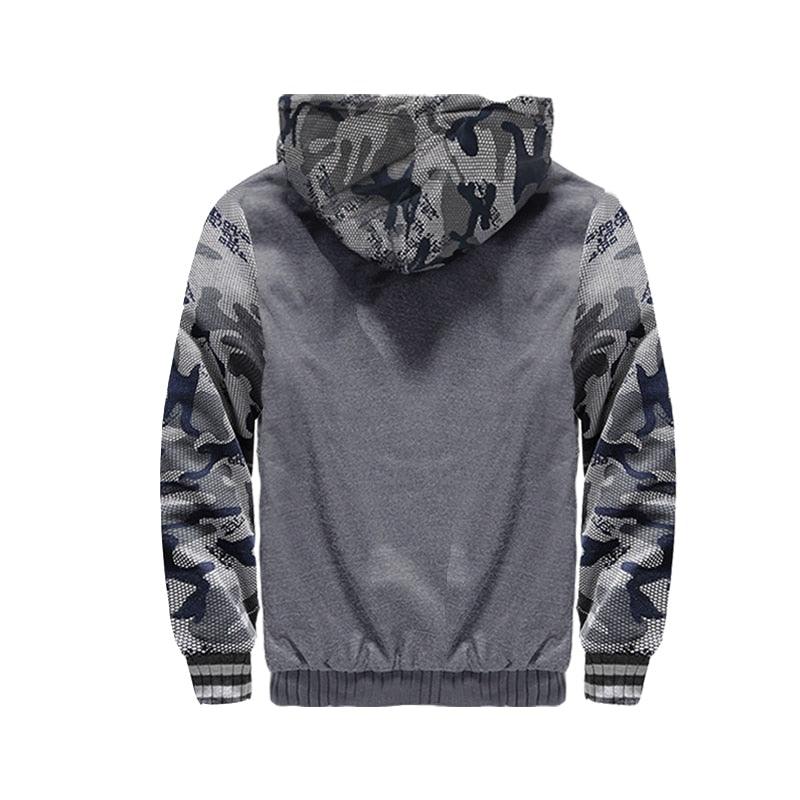 Men's Winter Jacket Camouflage Thick Warm Jackets Hooded Long Sleeve Jacket Man Casual Hoodies Men Winter Sweatshirt Warm Soft Jacket Men's Clothing Heavyweight Jacket Ideal Gift For Friends